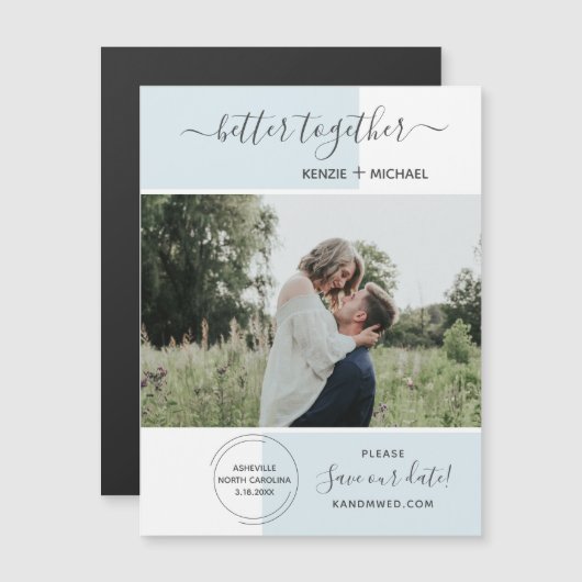 Beter Samen Foto Opslaan De Datum Trouwen Modern (Voorkant / Achterkant)