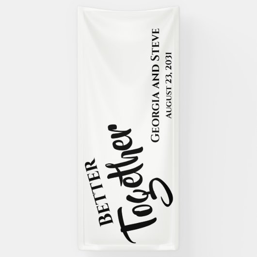 Beter samen gepersonaliseerde bruiloft partij bann spandoek (Verticaal)