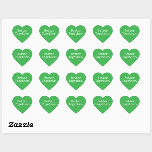 Beter Samen Groene Liefde Hart Sticker (Vel)