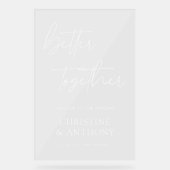 Beter samen Hand Lettered Wedding Acryl Sign Bord (Voorkant)