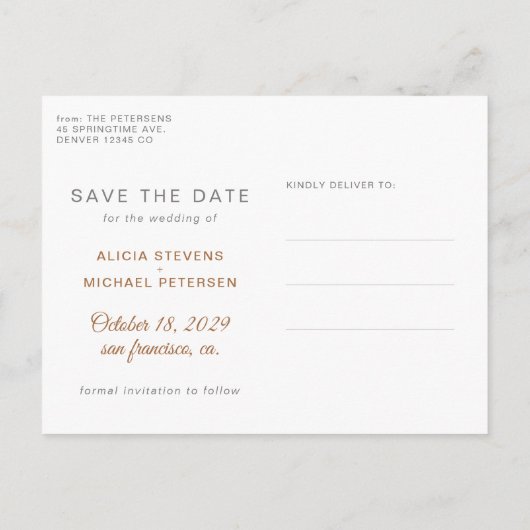 Beter samen het roesteren van manuscriptbruiloft s aankondigingskaart (Achterkant)