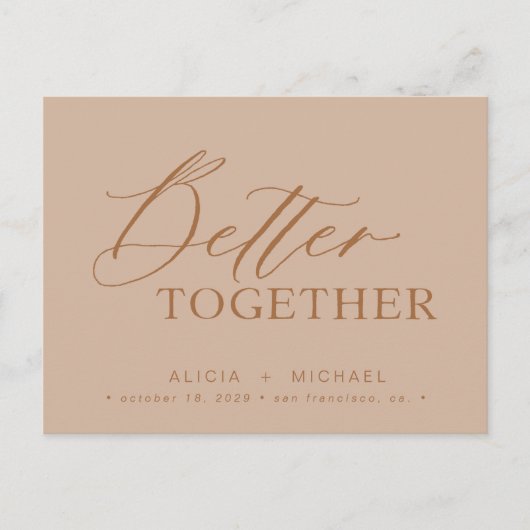 Beter samen het roesteren van manuscriptbruiloft s aankondigingskaart (Voorkant)