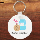 Beter samen Kawaii Milk en Cookies Cute Love Sleutelhanger (Voorkant)