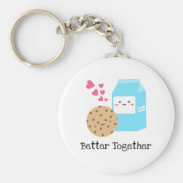 Beter samen Kawaii Milk en Cookies Cute Love Sleutelhanger