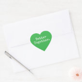 Beter samen Liefde Groen Hart Sticker (Envelop)