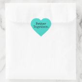 Beter Samen Liefde Helder Turkoois Hart Sticker (Tas)