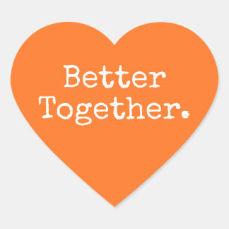 Beter Samen Liefde Oranje Hart Sticker