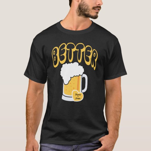 Beter Samen Matching Paar Naam Bier Pizza T-shirt (Voorkant)