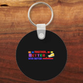 Beter Samen Met Boter Inspirerende Grappige Spreuk Sleutelhanger (Voorkant)