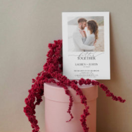 Beter samen Modern 4 foto QR code Verloving Kaart