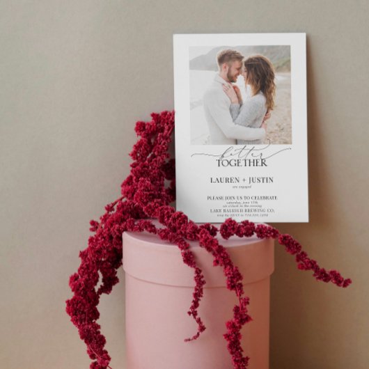 Beter samen Modern 4 foto QR code Verloving Kaart