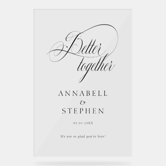 Beter samen! Modern, kalligrafie, bruiloft Acryl Bord (Voorkant)