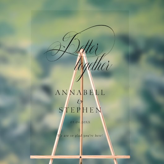 Beter samen! Modern, kalligrafie, bruiloft Acryl Bord (Neutraal)