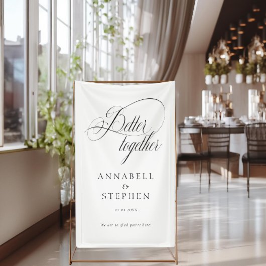 Beter samen! Modern, kalligrafie, wit Spandoek