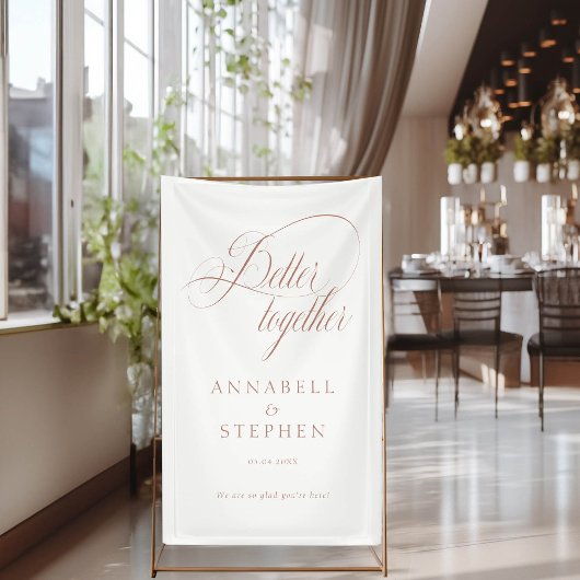 Beter samen! Modern, kalligrafie, wit Spandoek