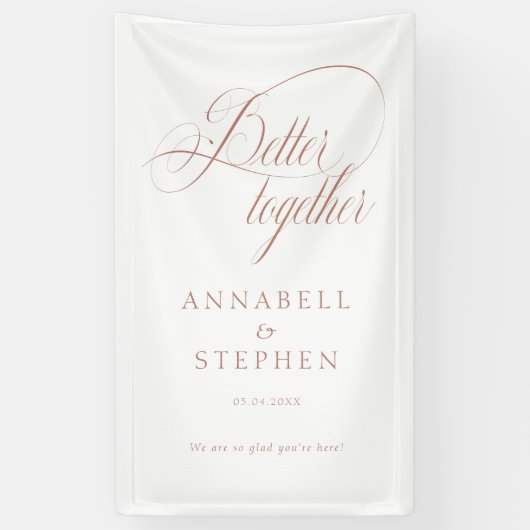 Beter samen! Modern, kalligrafie, wit Spandoek (Verticaal)