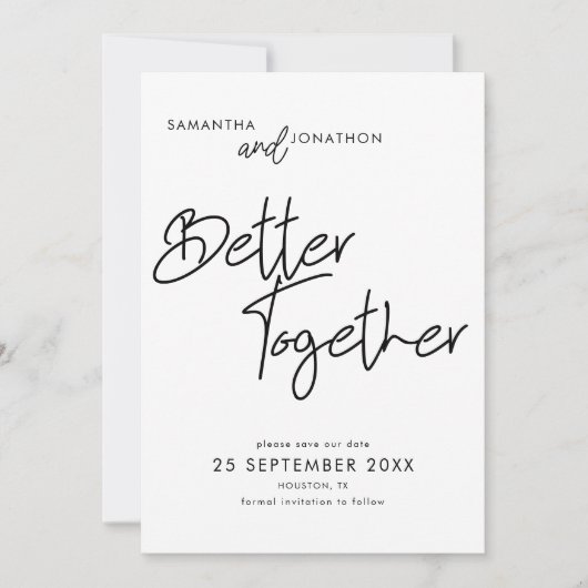 Beter samen Modern Manuscript grijs Save The Date (Voorkant)