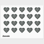 Beter Samen Monogram Jaar Off-Black Wedding Hart Sticker (Vel)