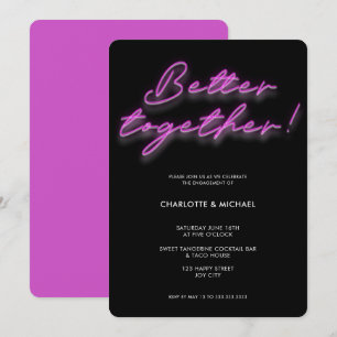 Beter samen Neon Pink Verloving Invitation Kaart