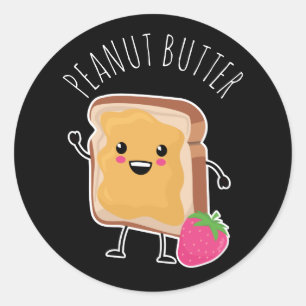 Beter samen (PB en J): pindaknop Ronde Sticker