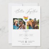 Beter Samen Proud Regenboog LGBT Hart 2 Foto's Save The Date (Voorkant)