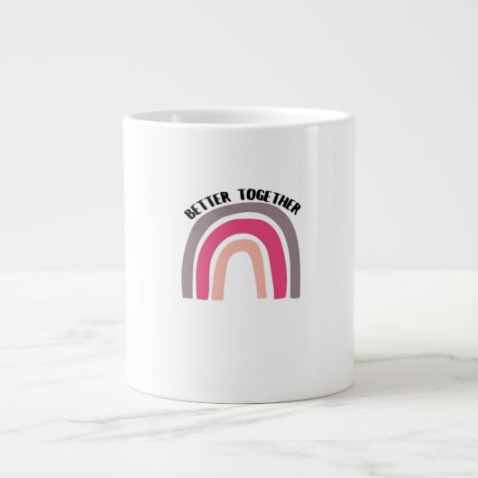 Beter Samen Regenboog Vrolijke Esthetiek Grote Koffiekop (Voorkant)