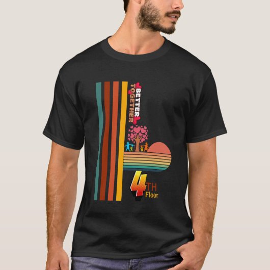 Beter Samen Retro Zonsondergang Inspirerend 4e Ver T-shirt (Voorkant)