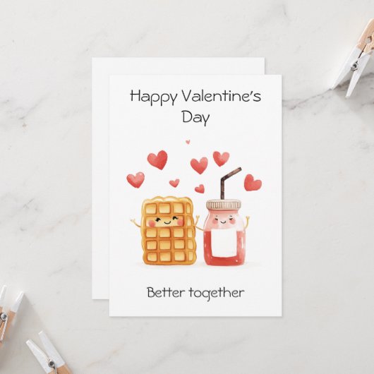 Beter Samen – Schattig & Punny Valentijnsdag  Kaart (Voorkant / Achterkant in situ)
