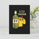 Beter samen - Schattige wijn- en kaasgrap Feestdagenkaart (Staand voorkant)