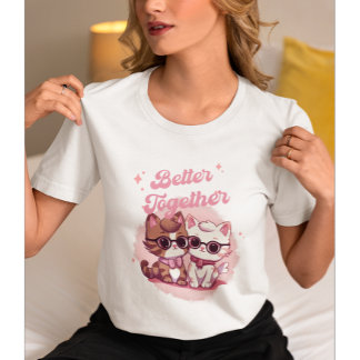 Beter samen Shirt, Valentijnsdag Cat T-shirt