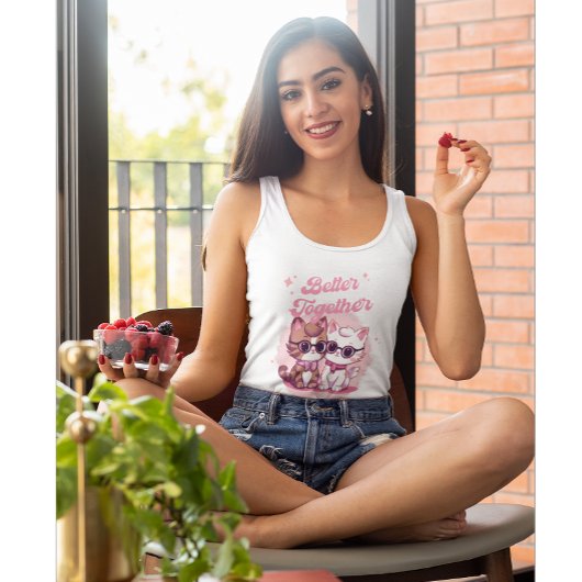Beter samen Shirt, Valentijnsdag Cat Tanktop
