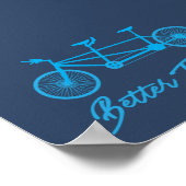 Beter samen Tandem Bike Blue Poster (Hoek)