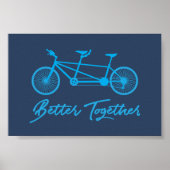 Beter samen Tandem Bike Blue Poster (Voorkant)