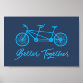 Beter samen Tandem Bike Blue Poster