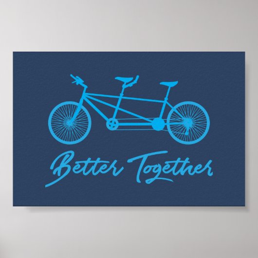 Beter samen Tandem Bike Blue Poster (Voorkant)