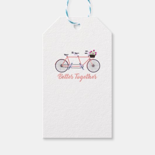 Beter Samen Tandem Fiets Samen Modern Ontwerp Cadeaulabel (Voorkant)