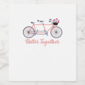 Beter Samen Tandem Fiets Samen Modern Ontwerp Wijn Etiket (Enkel label)