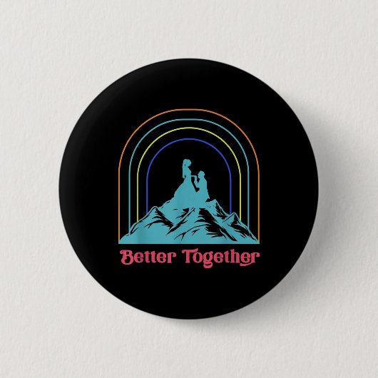 Beter Samen Trouwbruidegom Bruid Echtgenoot M Ronde Button 5,7 Cm (Voorkant)