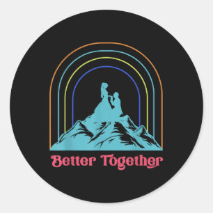 Beter Samen Trouwbruidegom Bruid Echtgenoot M Ronde Sticker
