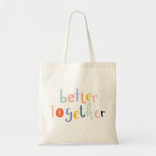 Beter samen typografie doedle tekst Citaat Tote Bag (Voorkant)