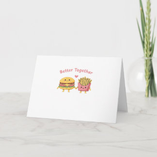 Beter Samen Valentijn Schattige Kawaii Burger Frie Kaart