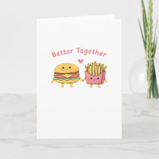 Beter Samen Valentijn Schattige Kawaii Burger Frit Kaart