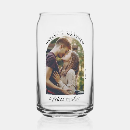 Beter samen Verloving Koppels Foto Custom Blikvorm Glas (Voorkant)