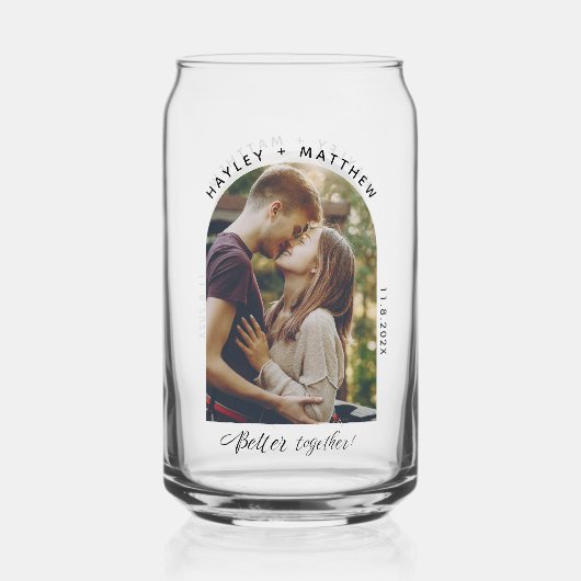 Beter samen Verloving Koppels Foto Custom Blikvorm Glas (Achterkant)