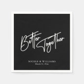 Beter Samen Zwart & Wit Kalligrafie Bruiloft Servet (Voorkant)