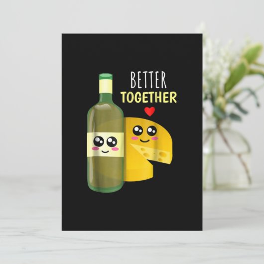 Beter Toger - Schattige wijn- en kaasgrap Feestdagenkaart (Staand voorkant)