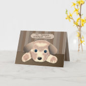 BETER WEL,  Verdrietige maar Schattige Puppy Kaart (Gele Bloem)