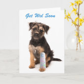 Beter-werd-kaart Border Terrier-hond Kaart (Gele Bloem)