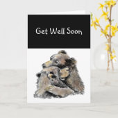 Beter Werdende Beer Knuffel Dier Iemand Geeft Om  Kaart (Gele Bloem)