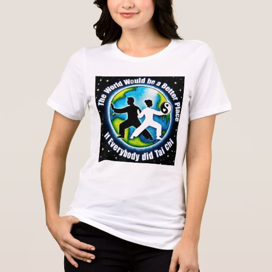 Beter wereld met Tai Chi Tri-Blend Shirt (Voorkant)
